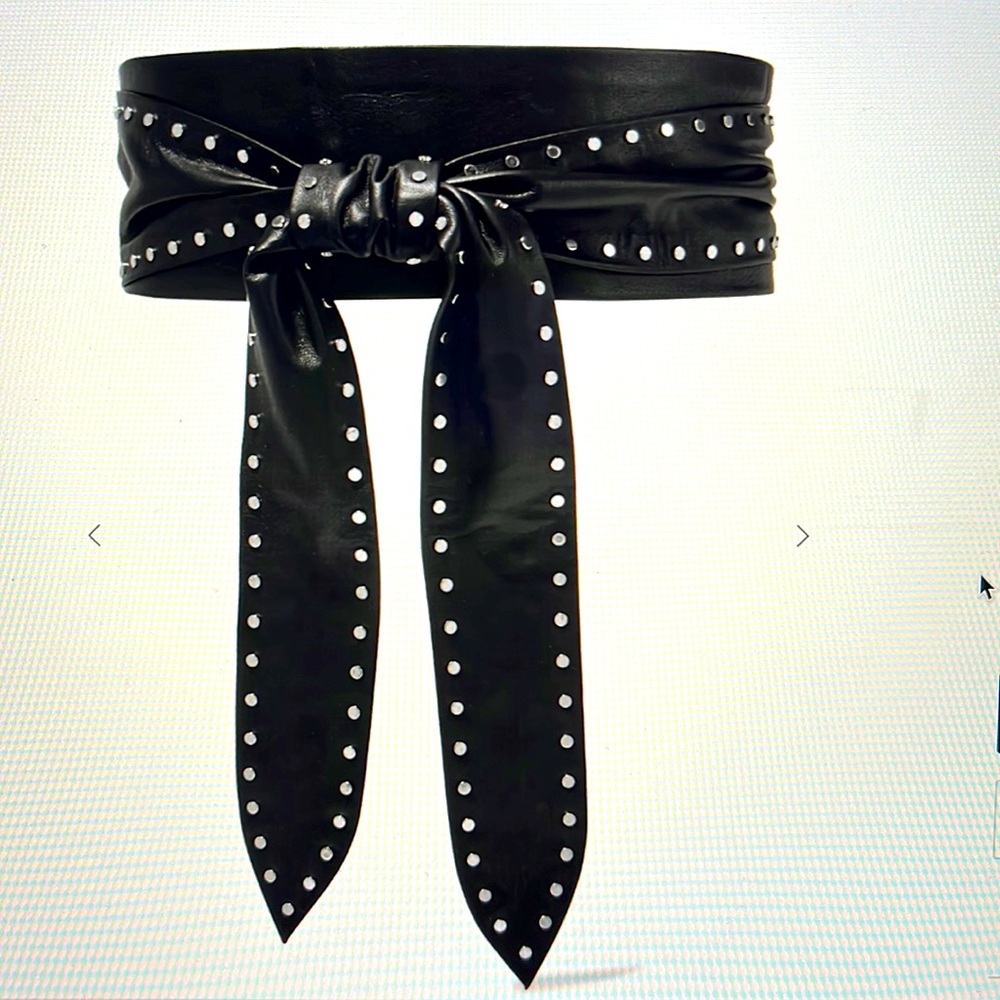 IRO Belizara studded leather wrap belt.